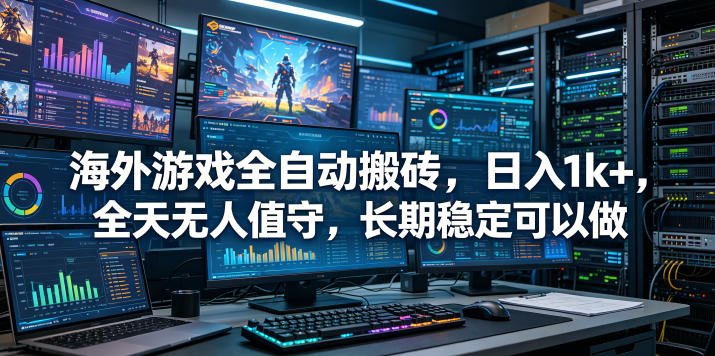 海外游戏全自动搬砖项目,日入1k+,全天无人值守,长期稳定可以做【揭秘】-赛德副业库
