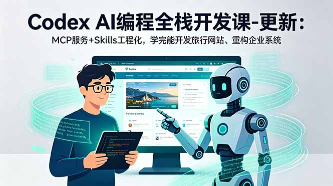 (18858期)Codex AI编程全栈开发课-更新:MCP服务+Skills工程化,学完能开发旅行网站、重构企业系统-赛德副业库