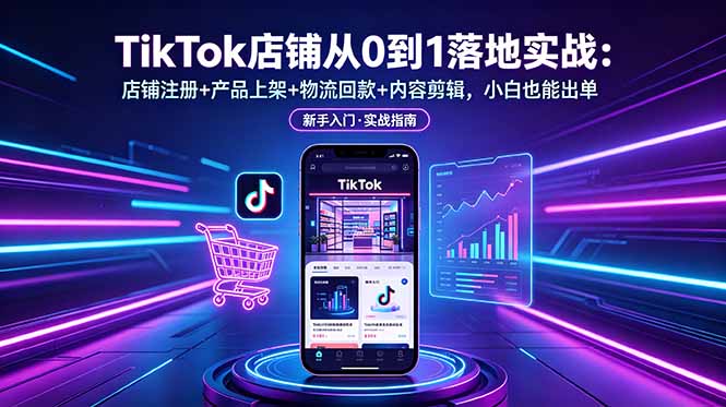 (18862期)TikTok店铺从0到1落地实战:店铺注册+产品上架+物流回款+内容剪辑,小白也能出单-赛德副业库