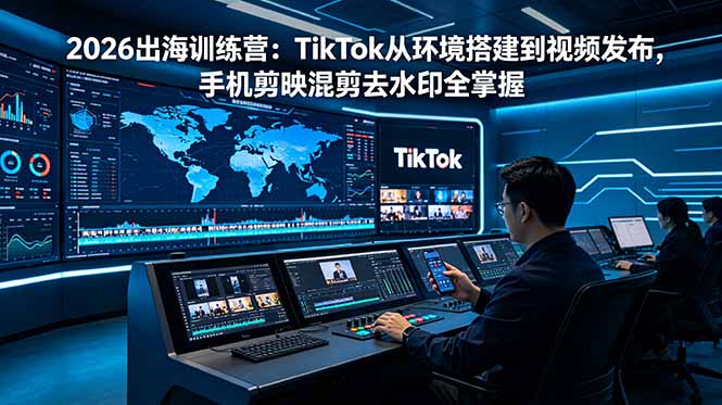 (18875期)2026出海训练营:TikTok从环境搭建到视频发布,手机剪映混剪去水印全掌握-赛德副业库