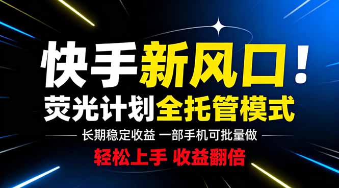 (18814期)快手新风口来了!一部手机即可操作,很多人已经开始批量放大收益-赛德副业库