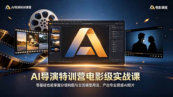 (18801期)AI导演特训营电影级实战课,零基础也能掌握分镜构图与主流模型用法,产出专业质感AI短片-赛德副业库