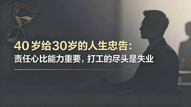 (18769期)付费文章:40岁给30岁的人生忠告:责任心比能力重要,打工的尽头是失业-赛德副业库
