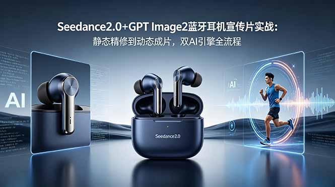 (18730期)Seedance2.0+GPT Image2蓝牙耳机宣传片实战:静态精修到动态成片,双AI引擎全流程-赛德副业库
