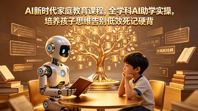 (18745期)AI新时代家庭教育课程,全学科AI助学实操,培养孩子思维告别低效死记硬背-赛德副业库