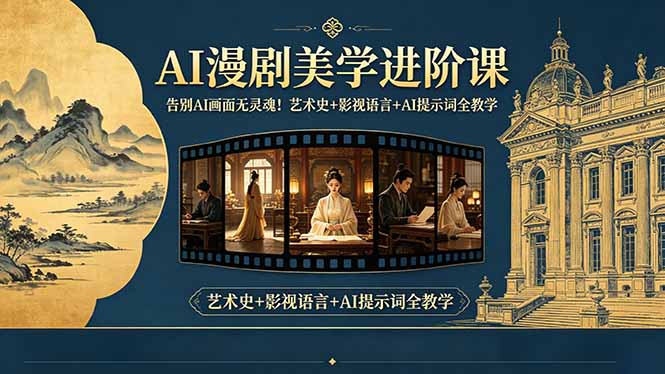 (18802期)告别AI画面无灵魂!AI漫剧美学进阶课-更新,艺术史+影视语言+AI提示词全教学-赛德副业库