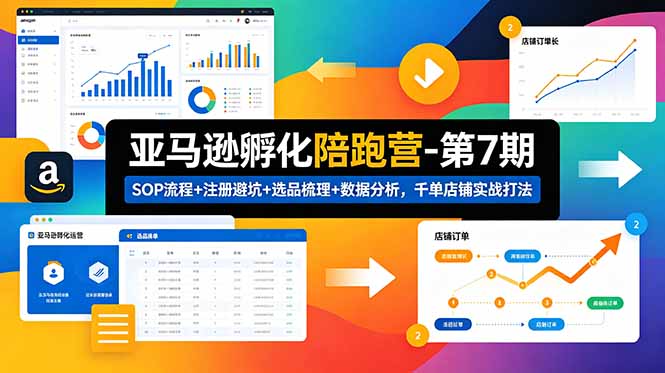 (18752期)亚马逊孵化陪跑营-第7期:SOP流程+注册避坑+选品梳理+数据分析,千单店铺实战打法-赛德副业库