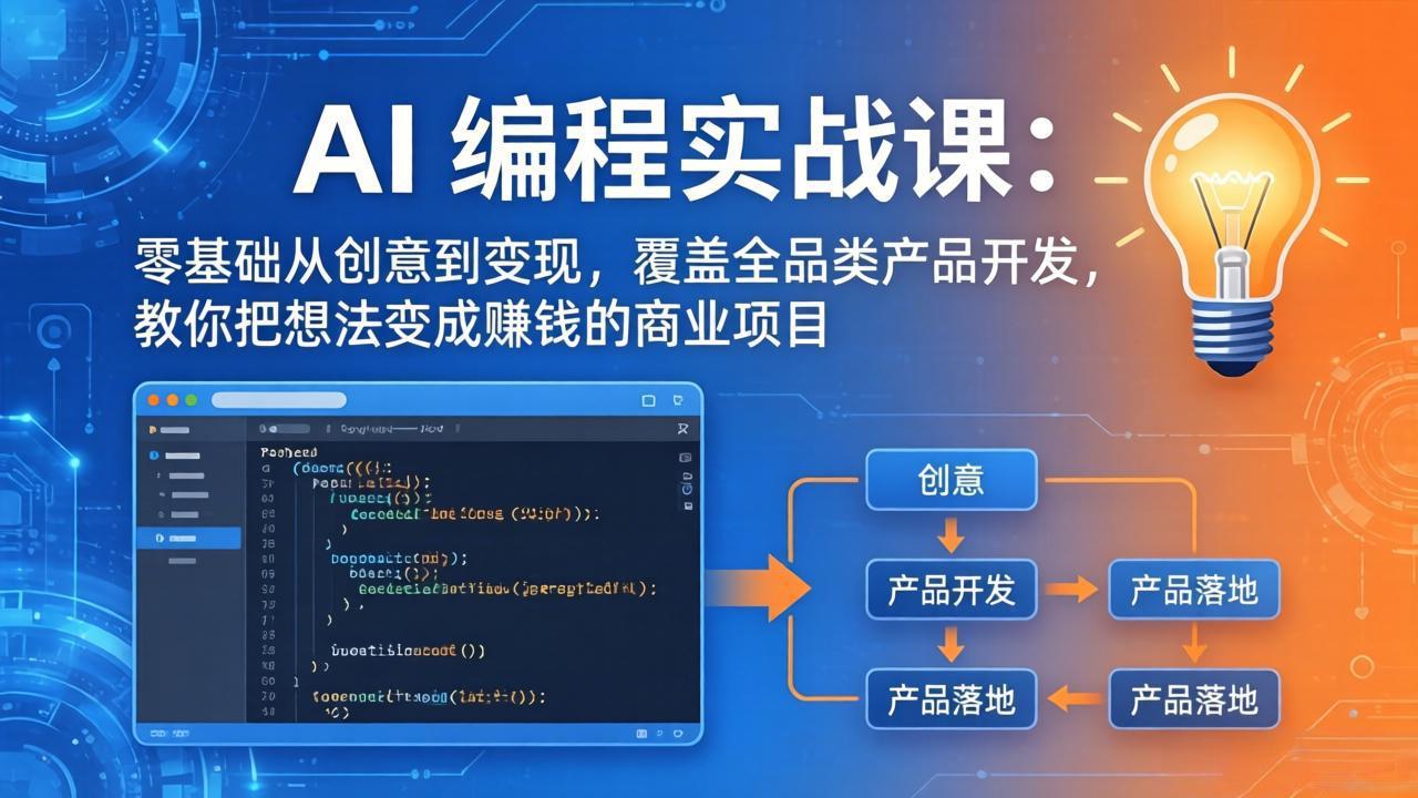 (18806期)AI编程实战课-第三期-6月更新:零基础从创意到变现,覆盖全品类产品开发,把想法变成赚钱项目-赛德副业库