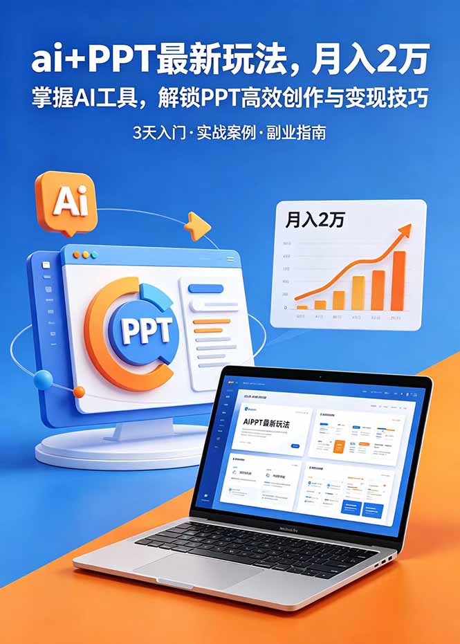 (18881期)ai+PPT最新玩法,月入2万掌握AI工具,解锁PPT高效创作与变现技巧3天入门,实战案例·副业指南-赛德副业库