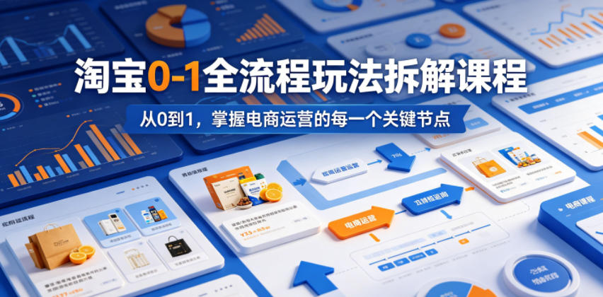 淘宝0-1全流程玩法拆解课程,从0到1,掌握电商运营的每一个关键节点-赛德副业库