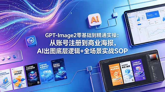 (18835期)GPT-Image2零基础到精通实操:从账号注册到商业海报,AI出图底层逻辑+全场景实战SOP-赛德副业库