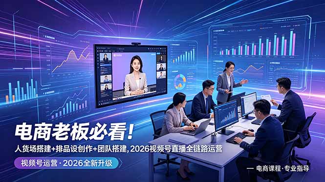 (18845期)电商老板必看!人货场搭建+排品设计+素材创作+团队搭建,2026视频号直播全链路运营-赛德副业库