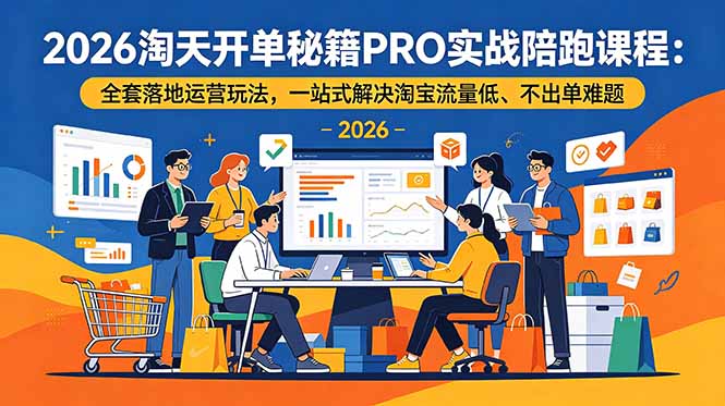 (18844期)2026淘天开单秘籍PRO实战陪跑课程:全套落地运营玩法,一站式解决淘宝流量低、不出单难题-赛德副业库