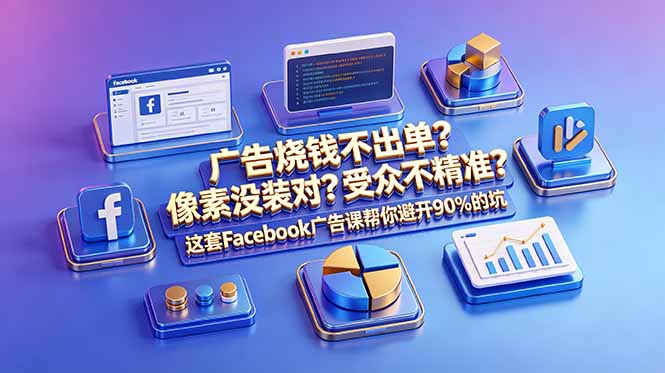(18850期)广告烧钱不出单?像素没装对?受众不精准?这套Facebook广告课帮你避开90%的坑-原创双语字幕-赛德副业库