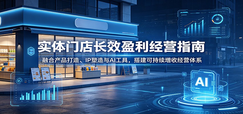 实体门店长效盈利经营指南:融合产品打造、IP塑造与AI工具,搭建可持续增收经营体系-赛德副业库