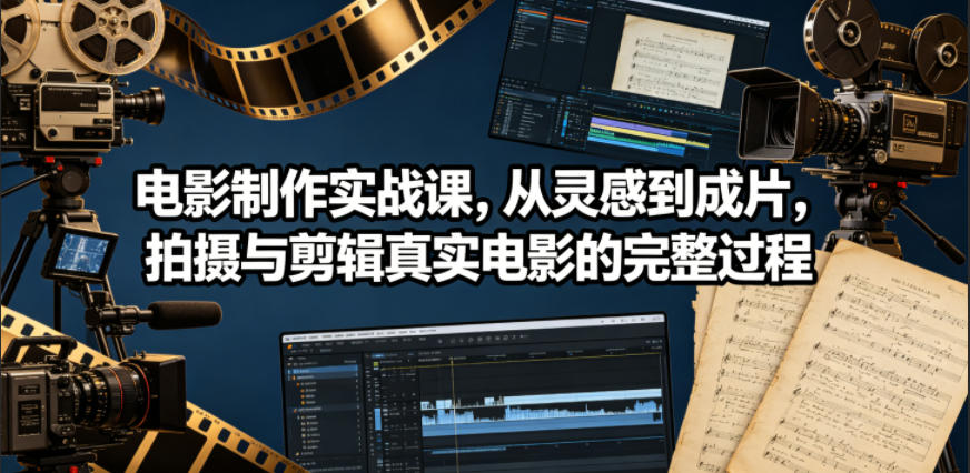 电影制作实战课,从灵感到成片,拍摄与剪辑真实电影的完整过程【原创双语字幕】-赛德副业库