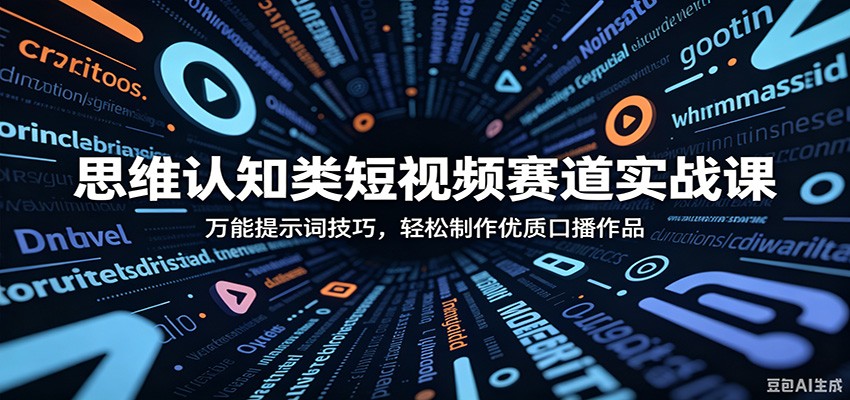 思维认知类短视频赛道实战课:万能提示词技巧,轻松制作优质口播作品-赛德副业库