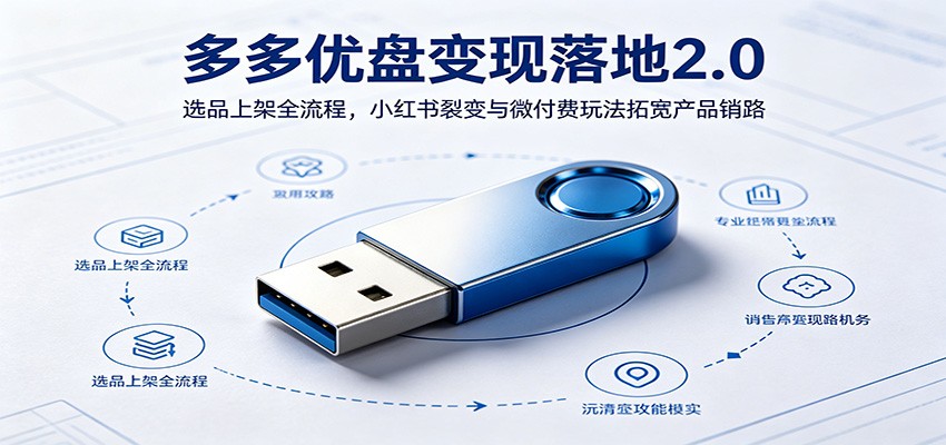 多多优盘变现落地2.0:选品上架全流程,小红书裂变与微付费玩法拓宽产品销路-赛德副业库