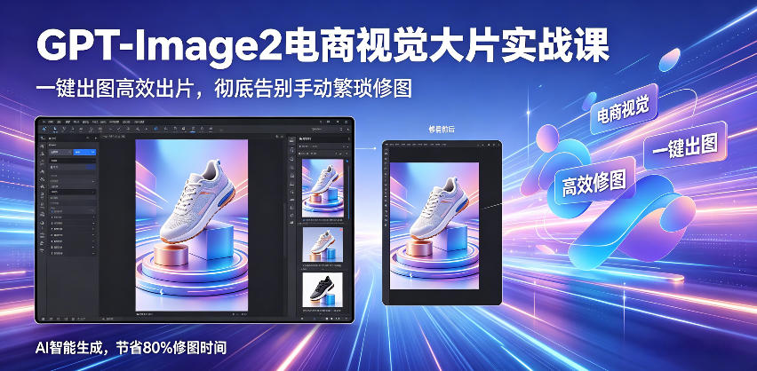 GPT-Image2电商视觉大片实战课,一键出图高效出片,彻底告别手动繁琐修图(更新)-赛德副业库