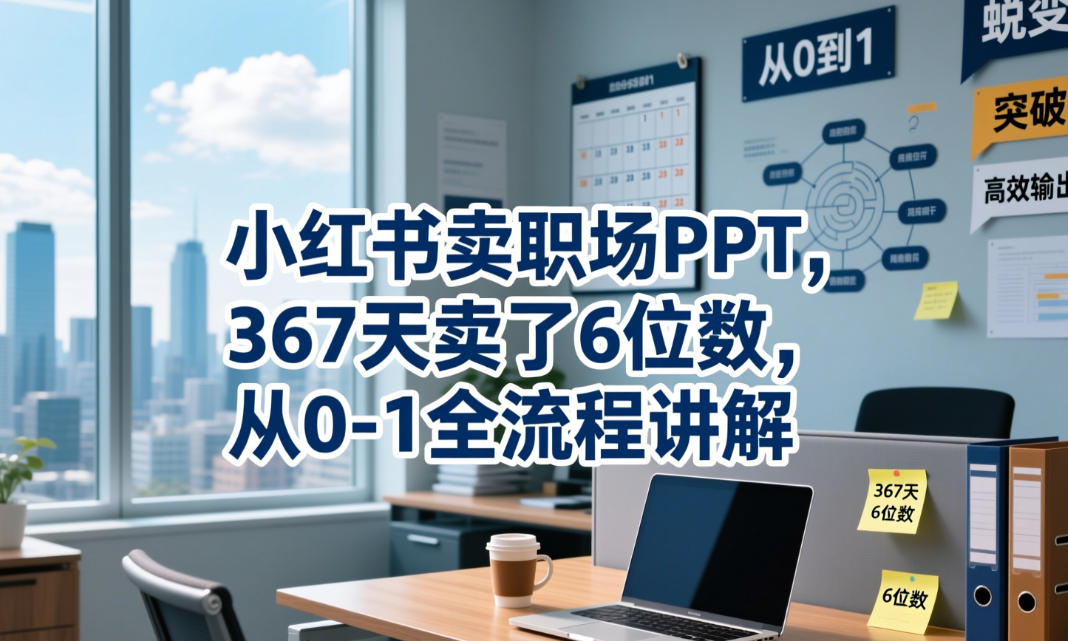 小红书卖职场PPT,367天卖了6位数,从0-1全流程讲解-赛德副业库