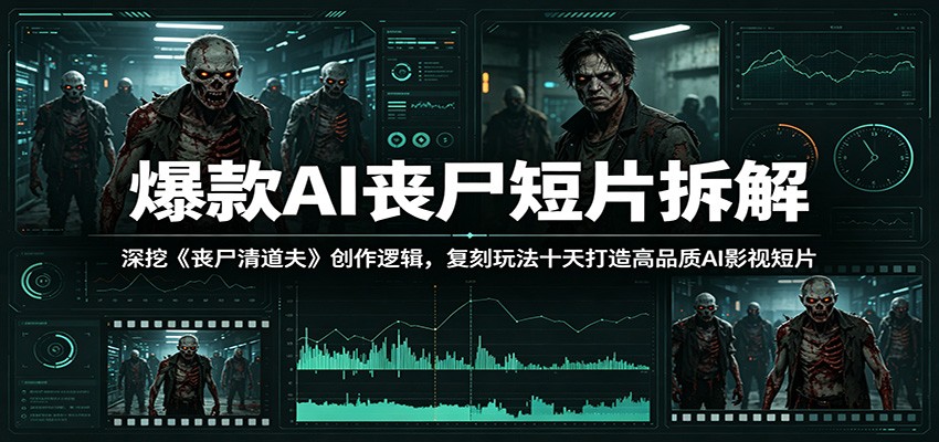 爆款AI丧尸短片拆解:深挖《丧尸清道夫》创作逻辑,复刻玩法快速打造高品质AI影视短片-赛德副业库