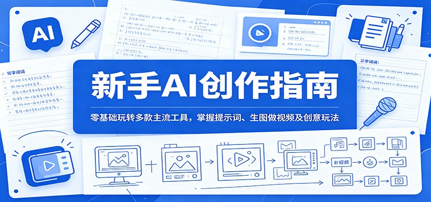 新手AI创作指南:零基础玩转多款主流工具,掌握提示词、生图做视频及创意玩法-赛德副业库