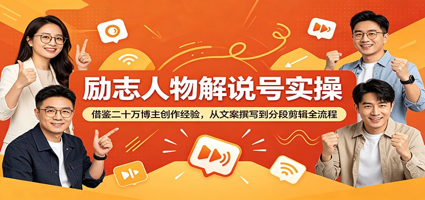励志人物解说号实操:借鉴二十万博主创作经验,从文案撰写到分段剪辑全流程-赛德副业库