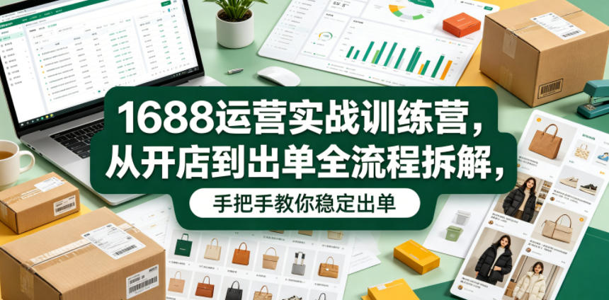1688运营实战训练营,从开店到出单全流程拆解,手把手教你稳定出单-赛德副业库
