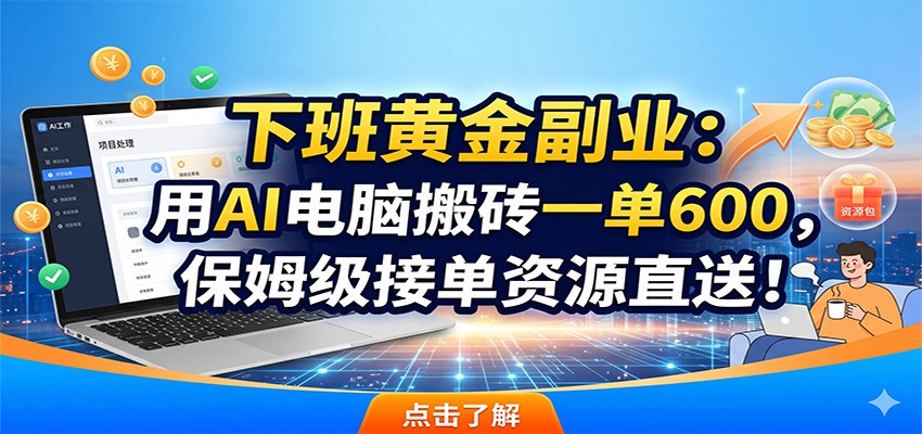 下班黄金副业：用AI电脑搬砖一单600，保姆级接单资源直送！-赛德副业库