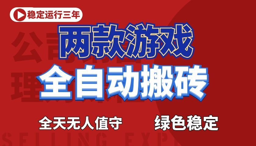 游戏全自动打金项目,日入1000+,长久稳定!-赛德副业库