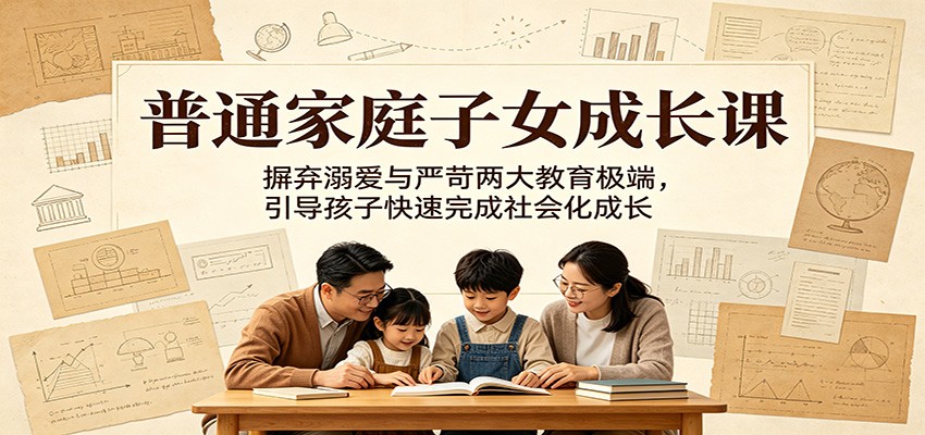 普通家庭子女成长课:摒弃溺爱与严苛两大教育极端,引导孩子快速完成社会化成长-赛德副业库