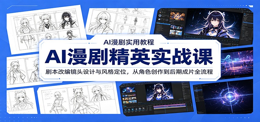 AI漫剧精英实战课:剧本改编镜头设计与风格定位,从角色创作到后期成片全流程-赛德副业库