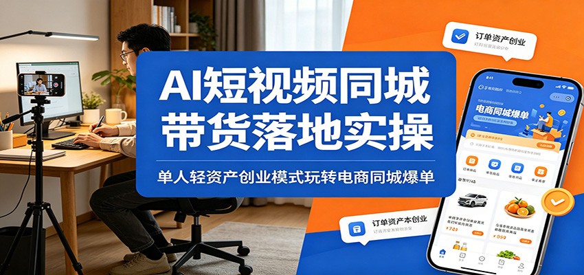 AI短视频同城带货落地实操:单人轻资产创业模式玩转电商同城爆单-赛德副业库